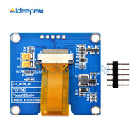 IPS 1.54 inch 5PIN PM OLED LCD Display Module Board SSD1309 Drive IC 128*64 I2C IIC Interface with Adapter White/Blue/Yellow