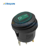KCD1 Waterproof Rocker Switch Opening 20MM ON OFF 2PIN 3PIN Button Boat shaped Round Water proof Switches with Light