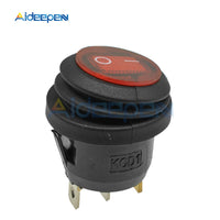 KCD1 Waterproof Rocker Switch Opening 20MM ON OFF 2PIN 3PIN Button Boat shaped Round Water proof Switches with Light