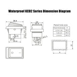 5pcs KCD2 Waterproof Rocker Switch ON OFF ON OFF ON 4PIN 6PIN Button Boat shaped Water proof Switches with Light 15A 250V