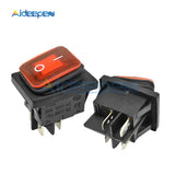 5pcs KCD2 Waterproof Rocker Switch ON OFF ON OFF ON 4PIN 6PIN Button Boat shaped Water proof Switches with Light 15A 250V