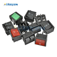 KCD5 Latching Rocker Switch 4 Pin 6 Pin ON OFF ON OFF ON 6A 250V Boat Power Switch Push Button with Light 21*24MM