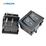KCD5 Latching Rocker Switch 4 Pin 6 Pin ON OFF ON OFF ON 6A 250V Boat Power Switch Push Button with Light 21*24MM