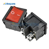 KCD5 Latching Rocker Switch 4 Pin 6 Pin ON OFF ON OFF ON 6A 250V Boat Power Switch Push Button with Light 21*24MM