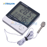LCD Electronic Digital Temperature Humidity Meter Monitor Indoor Outdoor Thermometer Hygrometer Weather Station Clock HTC 2