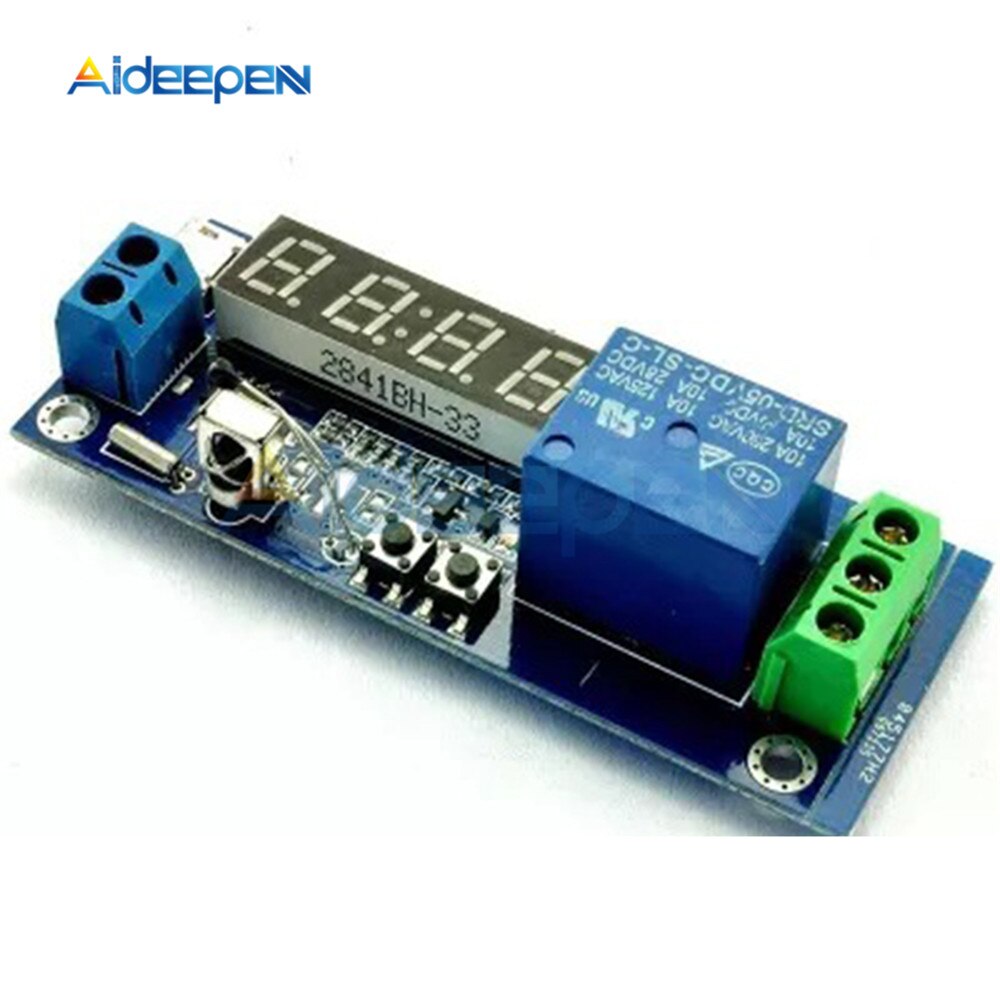 LED Digital Clock Temperature Timer Relay Module Cycle Delay Timing Se ...