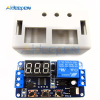 LED Digital Display Time Delay Relay Module DC 12V Programmable Timer Relay Control Switch Timing Trigger Cycle with Case