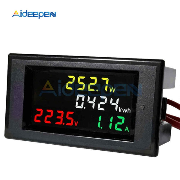 LED Digital Voltmeter Ammeter Power Energy Voltage Current Meter Charger Tester Detector Monitor 100A AC 200~450V
