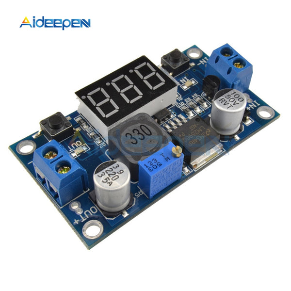 LM2596 Buck Step Down Power Converter Module LED Digital Voltmeter Display Adjustable Board Short Circuit Protection DC DC 2A