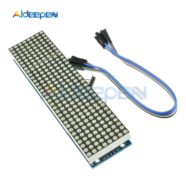 MAX7219 Dot Matrix Control Module LED Microcontroller 4 In 1 Display with 5P Line 8 x 8 Dot 5V Common Cathode