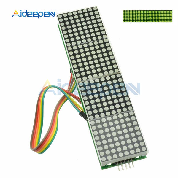 MAX7219 Dot Matrix Module Microcontroller Module 4 In One Display Green Display