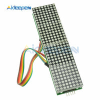 MAX7219 LED Microcontroller 4 In 1 Display With 5P Line Dot Matrix Control Module for Arduino Red Display