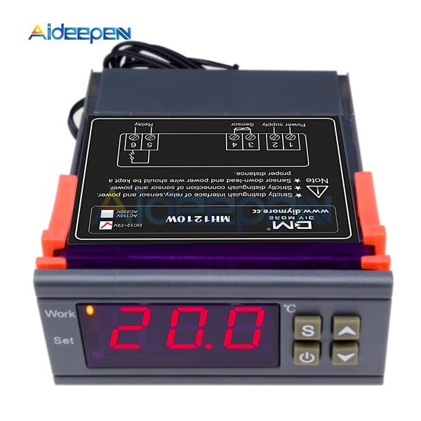 MH1210W Digital Temperature Controller DC 9V 72V 10A Thermostat Regulator with NTC Sensor  50~110C Heating Cooling Control