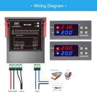 MH1220W AC 110V 220V 10A Digital Thermostat Temperature Controller Regulator Heating Cooling Control Dual LED Display NTC Sensor