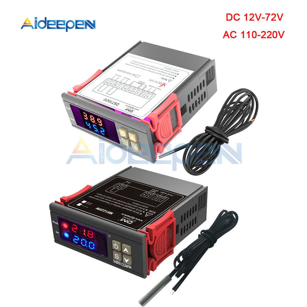 MH1220W DST1020 DC 12V 72V AC 110 220V Digital Temperature Regulator Controller Thermostat Heater Cooler Dual Display 24V 36V