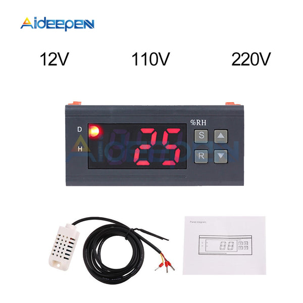 MH13001 AC220V/110V DC12V Digital Air Humidity Controller 1%RH~99%RH Hygrostat Humidistat Humidification Dehumidification Tool