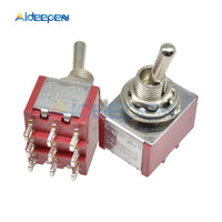 MTS 302 Toggle Switch ON ON 9 Pin Switch 120V 5A 250V 2A 13*16.8MM Silver Contactor 2 Position 9 Terminal Red Switches