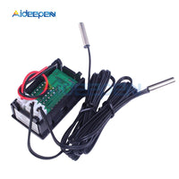 Mini DC 4 28V Dual Display Digital Thermometer with NTC Waterproof Metal Probe Temperature Sensor Tester for Car Room Indoor