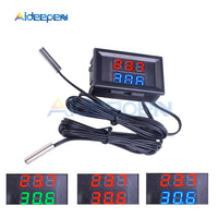 Mini DC 4 28V Dual Display Digital Thermometer with NTC Waterproof Metal Probe Temperature Sensor Tester for Car Room Indoor