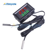 Mini DC 4 28V Dual Display Digital Thermometer with NTC Waterproof Metal Probe Temperature Sensor Tester for Car Room Indoor