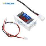 Mini Digital Voltmeter Ammeter DC 100V 10A Panel Amp Volt Voltage Current Meter Tester 0.28" Blue+Red Dual LED Display