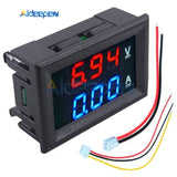 Mini Digital Voltmeter Ammeter DC 100V 10A Panel Amp Volt Voltage Current Meter Tester 0.28" Blue+Red Dual LED Display