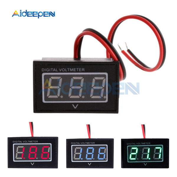 Mini Digital Voltmeter Voltage Tester Meter 2.5 30V Green Blue Red LED Electronic Parts Accessories Waterproof Digital Voltmeter