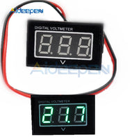 Mini Digital Voltmeter Voltage Tester Meter 2.5V 30V Green LED Screen Electronic Parts Accessories Waterproof Digital Voltmeter