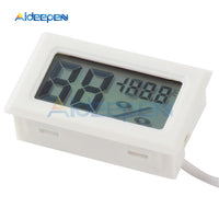 Mini LCD Digital Thermometer Hygrometer Indoor Convenient Temperature Sensor Humidity Meter Gauge Instruments Cable Black/White