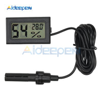 Mini LCD Digital Thermometer Hygrometer Indoor Convenient Temperature Sensor Humidity Meter Gauge Instruments Cable Black/White