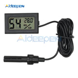 Mini LCD Digital Thermometer Hygrometer Indoor Convenient Temperature Sensor Humidity Meter Gauge Instruments Cable Black/White