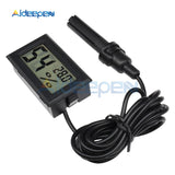 Mini LCD Digital Thermometer Hygrometer Temperature Indoor Convenient Temperature Sensor Humidity Meter Gauge Instruments Cable