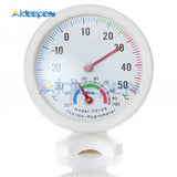 Mini Round Clock shaped Indoor Outdoor Thermometer Hygrometer Home Office Wall Mount Temperature Humidity Measure Tool TH108