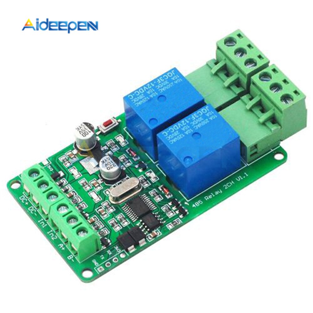 Modbus rtu 2 way Relay Module Output 2 Input Channel Switch TTL / RS48 ...