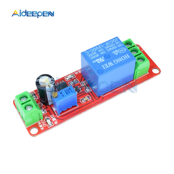 NE555 Timer Switch Adjustable Module Time Delay Relay DC 12V Delay Connect Turn On Module AC 250V 10A DC 30V 10A Shield 0~10S