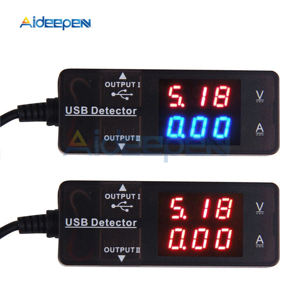 New Portable Pocket Voltage Current Meter Charger LED Digital Dual USB Charger Doctor Tester Power Detector HR Voltmeter Ammeter