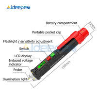 Non contact AC Voltage Detector 12V 1000V Adjustable Sensitivity Intelligent Identification with Flashlight Voltmeter Test Pen on AliExpress