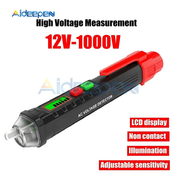 Non contact AC Voltage Detector 12V 1000V Adjustable Sensitivity Intelligent Identification with Flashlight Voltmeter Test Pen on AliExpress