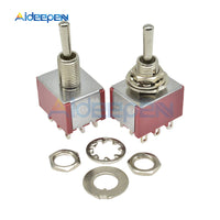ON OFF ON 9 Pin 9 Position Mini Latching Toggle Switch 120V 5A 250V 2A MTS 303 13*16.8MM Silver Contactor
