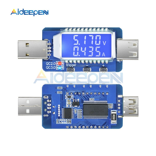 QC2.0 QC3.0 4V 28V Electrical Scam Power Trigger LCD Digital USB Detector Tester Voltage Current Meter Electrical Voltage Meters