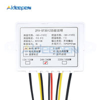 ST3012  50~110C Dual LED Temperature Controller Meter Detector NTC 10K Sensor Probe 24V Digital Thermometer Monitor Switch