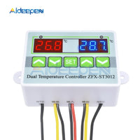 ST3012  50~110C Dual LED Temperature Controller Meter Detector NTC 10K Sensor Probe 24V Digital Thermometer Monitor Switch