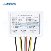 ST3012 LED Digital Thermostat Dual Display 10A Temperature Controller Thermometer DC 12 24 220 V Thermo Control with NTC Sensor