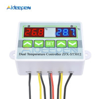 ST3012 LED Digital Thermostat Dual Display 10A Temperature Controller Thermometer DC 12 24 220 V Thermo Control with NTC Sensor
