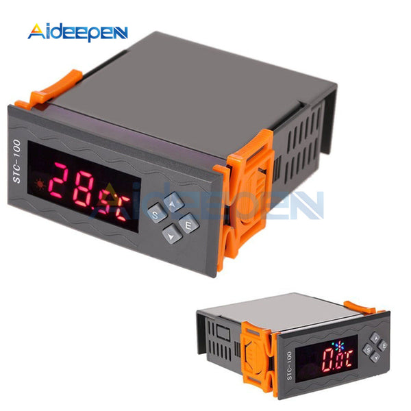 STC 100 AC 110V 240V Digital Temperature Controller Thermostat Thermoregulator Thermometer Heating Cooling NTC Sensor