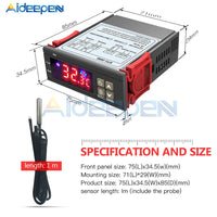STC 3000 10A LED Digital Temperature Controller DC 12V Thermometer Thermo Controller Switch Probe Sensor with Heating Cooling
