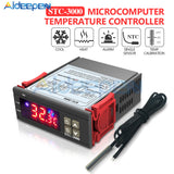 STC 3000 AC 110V 220V 10A Digital Temperature Controller LED Display Thermostat Heating/Cooling Control Instrument with Sensor