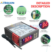 STC 3000 DC 24V 10A LED Digital Temperature Controller Thermostat Thermometer Temperature Control Switch Sensor Heating Cooling