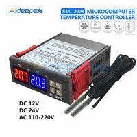 STC 3008 Dual Digital Temperature Controller Two Relay Output Thermostat with Sensor DC12V 24V AC110 220V Home Fridge Cool Heat