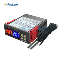 STC 3008 Led Dual Display Two way Thermostat DC 12V Red and Blue Dual Probe Micro Temperature Controller Thermometer